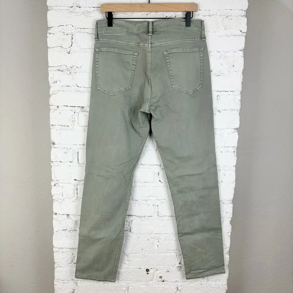 Rag & Bone Fit 2 Aero Stretch Slim Fit Jeans Dark Mint Sage Green Grey 31W